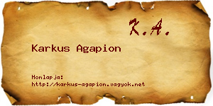 Karkus Agapion névjegykártya